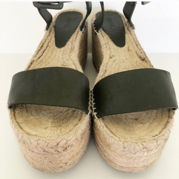 Vince Chunky platform leather espadrille color military green size 10M - Picture 3 of 10